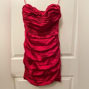 Express Red Strapless Dress